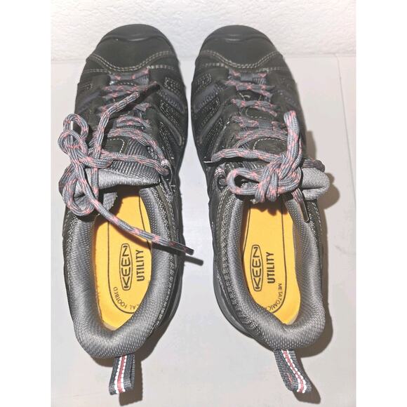 New! Keen Utility Flint 2 II Low Steel Toe Work Shoe Gray Pink Women Sz 8.5W - Picture 6 of 9